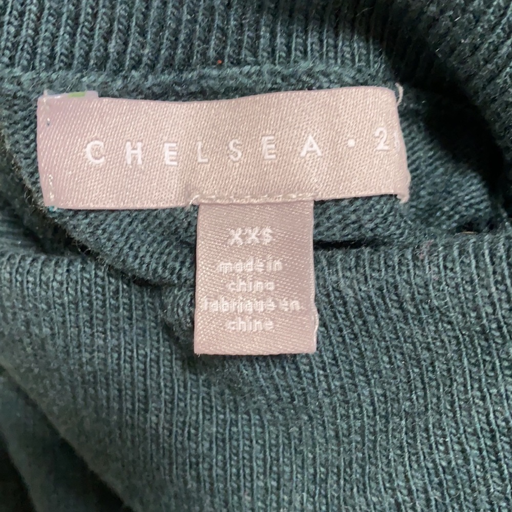 Chelsea28 Dark Green Turtleneck Slit Side Sweater - Picture 8 of 9